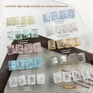 Paso Sico K9 คริสตัลไอซ์ฟลาวเวอร์ ไดมอนด์ อุปกรณ์ตกแต่งเล็บ สีฟ้าอ่อน สี<span class=keywords><strong>เขียว</strong></span>ผลไม้ สีม่วง หลากสี โปร่งใส ขวา - Product Image 1