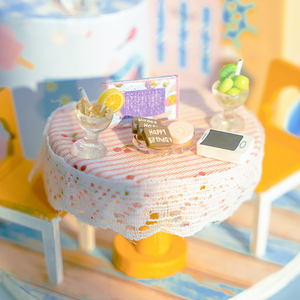 Iecreate P-1006 <span class=keywords><strong>jojo</strong></span> Little <span class=keywords><strong>Q</strong></span> DIY อุปกรณ์เฟอร์นิเจอร์จิ๋ว3D บ้านตุ๊กตาปริศนาไม้ - Product Image 6