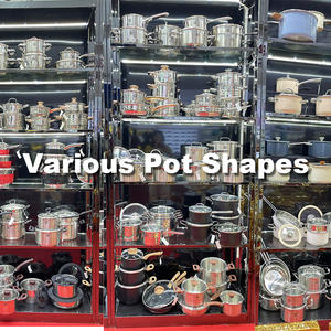 Altın anahtar özelleştirilebilir paslanmaz çelik 80% fırçalanmış + 20% cilalı Finish 8-Piece çevre dostu kazan takım çelik boru kolları - Product Image 5