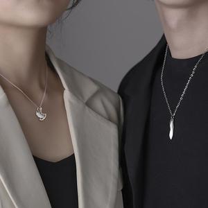 Three Lives Of Luck Couple Necklace Ginkgo Leaf Pendant Silver <b>Chain</b> For Women And Men Gift Jewelry Fashion Accessory - Product Image 2