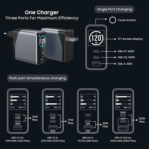 <span class=keywords><strong>Chargeur</strong></span> Gan d'usine 100w avec affichage PD QC charge rapide téléphone portable Type C chargeurs adaptateur universel ordinateur portable 100w <span class=keywords><strong>chargeur</strong></span> Gan - Product Image 6