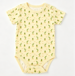 Combinaison bébé à boutons-pression personnalisable en mélange bambou/spandex, douce, lavable, respirante, à manches courtes pour l'été – Vente en gros - Product Image 6
