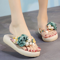 2022 femmes tongs pantoufles bout ouvert femme sandales femme Sexy talons pantoufles plate-forme diapositives mode EVA PU peluche 7 couleurs