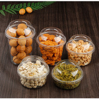 Gobelets en plastique PET jetables à paroi simple de 115 mm de qualité alimentaire avec couvercle pour salades, noix, biscuits, fruits pour animaux de compagnie