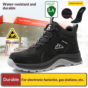 Chaussures de sécurité Guyisa antistatiques, imperméables, à tige haute, en cuir microfibre, ESD, pour atelier, station-service, salle blanche - Product Image 1