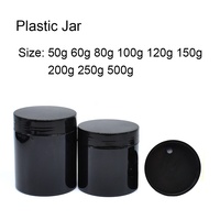50g 60g 80g 100g 120g 150g 200g 250g 500g Rundes schwarzes Kosmetik-Plastikglas Langlebiges auslaufsicheres PET-Cremeglas