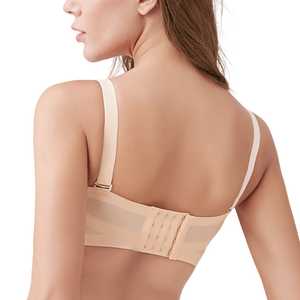 Sujetador sin tirantes invisible de talla grande para mujer, lencería sexy, top halter sin aros con media copa acolchada y transpirable - Product Image 4
