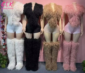 <strong>Women's</strong> Winter Faux Fur Mongolian Thigh High <strong>Boots</strong> <strong>Sheepskin</strong> Over the Knee <strong>Boots</strong> for Snow Mongolian Fur Long <strong>Boots</strong> for 72 cm - Product Image 1