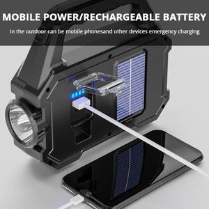 Factory Supply 500LM Super Bright USB <b>Rechargeable</b> Handheld 6 Modes Solar <b>LED</b> Camping Flashlight With COB <b>Work</b> <b>Lights</b> - Product Image 4