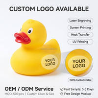 Canard en caoutchouc pour le bain des enfants, jouet flottant pour piscine, jouet avec logo personnalisé, couleurs assorties jaune, noir, violet, rouge