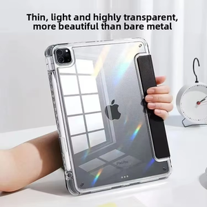 Thông Minh Từ Trong Suốt Polycarbonate Trường Hợp Chống Sốc Chống Bụi Cho <span class=keywords><strong>iPad</strong></span> Không Khí 13 2024 2025/<span class=keywords><strong>iPad</strong></span> Pro 12.9 3rd/4th Trifold - Product Image 5