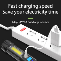 Projecteur LED portable ultra-lumineux à longue portée, rechargeable par USB, avec affichage de la batterie, pour éclairage extérieur, lampe torche puissante