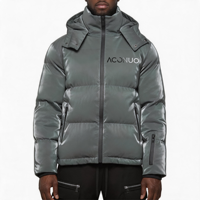Manteau matelassé de haute qualité avec logo personnalisé Designer bulle d'hiver personnalisée veste polaire brillante pour hommes