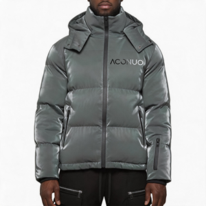 Abrigo acolchado de alta calidad abajo logotipo personalizado diseñador invierno burbuja personalizado hombres brillante chaqueta acolchada hombres - Product Image 1