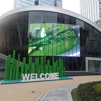 Pleine couleur 5000 lentes Super Slim Flexible Publicité Fenêtre P3.91-7.82 5000 nits 3d Transparent Led Affichage Écran