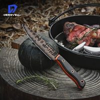 Pisau Dapur Baja Damaskus Buatan Tangan dengan Gagang Kayu Pisau Pemotong Daging & Sayuran Tempa Tangan Alat Restoran Kotak Hadiah Mewah