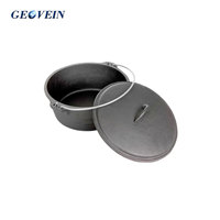 Cocotte en fonte pré-assaisonnée Geovein pour la cuisine en plein air