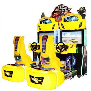 Machine de jeu d'arcade de course de luxe à écran 32 pouces pour deux joueurs, simulateur de conduite de voitures de course Outrun, à monnayeur et connectée - Product Image 6