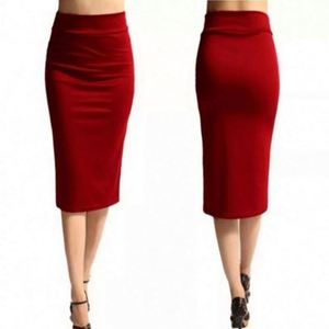 Gonna <span class=keywords><strong>Midi</strong></span> Lunga da Donna Europea, Elasticizzata, Semplice, Stile Tubino, Tinta Unita, per Ufficio e Casual - Product Image 5