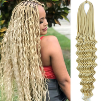 Tresses au crochet ondulées couleur blonde, différents styles, sans nœuds ni perte de cheveux
