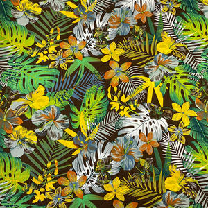 Digital Printed Polynesian Vibrant Tropical Hawaii Cotton Fabric for <strong>Shirting</strong> - Product Image 3