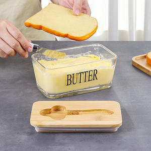 Mantequillera de Vidrio para Cocina con Tapa y Espátula - Almacenamiento Hermético para Mantequilla, Manteca de Cerdo, Queso - Product Image 5