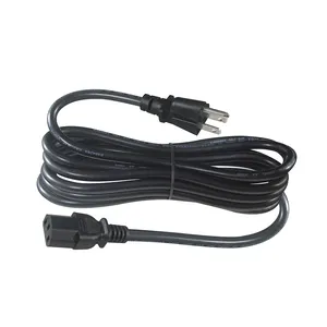 Câble d'extension de cordon d'alimentation américain à 3 broches, 110V, 18awg, prise américaine, IEC C13