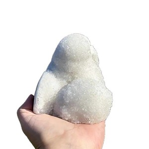 Géode de Druse d'Agate Blanche de Haute Qualité, Grappe de Cristaux d'Améthyste Naturelle pour la Décoration - Product Image 5