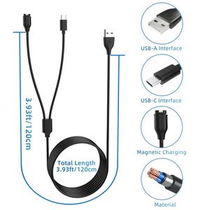 <span class=keywords><strong>Cable</strong></span> <span class=keywords><strong>Cargador</strong></span> eléctrico 2 en 1 para reloj inteligente <span class=keywords><strong>Garmin</strong></span>, <span class=keywords><strong>cable</strong></span> de carga USB para teléfono, auriculares para teléfonos, dispositivos múltiples - Product Image 2