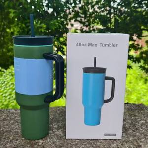 Vaso Térmico Personalizado de Acero Inoxidable de 40oz con Asa y Pajita, <span class=keywords><strong>Taza</strong></span> de Café Popular para Viaje, Reutilizable y Aislada - Product Image 3