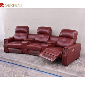 Dubai tiyatro sinema elektrikli sandalye deri uzanmış mobilya ev sineması film 3 Seaters Recliner kanepe - Product Image 1