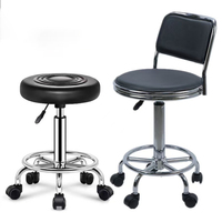 Tabouret de bar en métal à prix abordable, design simple, pour usage domestique ou de réception, chaise pivotante à roulettes et à hauteur réglable