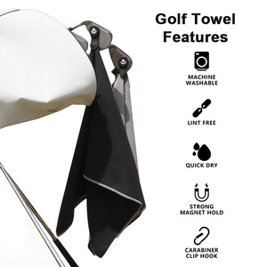 Serviettes de golf magnétiques en tissu gaufré de haute qualité, personnalisées, écologiques, pour la gym, le <span class=keywords><strong>fitness</strong></span> et le sport - Product Image 2