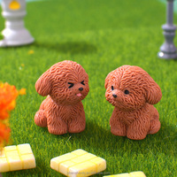 Belle 3D Mini Teddy Dog Résine Artisanat À La Main DIY Décoration pour Enfants Maison Dessin Animé Animal Ornement pour Cadeau De Vacances