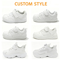 Chaussures de sport décontractées pour enfants avec logo personnalisé, baskets souples antidérapantes à lacets, chaussures d'école blanches pour enfants