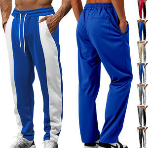 เทมู ซีหยินกางเกงกีฬาลำลองสำหรับบุรุษเอวยางยืดระบายอากาศได้สีฟ้าสีขาวลายปะติดสตรีทแวร์ทรงพอดีตัว - Product Image 3