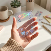 Feuille d'autocollants holographiques personnalisés en film à points, autocollants scintillants holographiques, autocollants personnalisés pour photocartes Kpop, impression Polco Deco Kiss Cut
