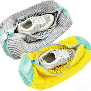 Nouveau sac de nettoyage pour chaussures en chenille, grande taille, épais, personnalisé, avec fermeture éclair, lavable en machine, pour baskets et linge - Product Image 2