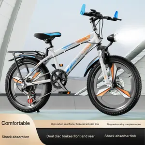 Mountain Bike per <span class=keywords><strong>bambini</strong></span> 18/20/22/24/26 pollici velocità <span class=keywords><strong>con</strong></span> pedale di assorbimento degli urti del freno a V per ragazzi di età compresa tra 6 e 12 anni in acciaio materiale della forcella - Product Image 4