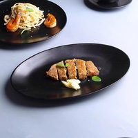 Usine directe hôtel noir nordique restaurant porcelaine plat en céramique assiettes assiettes en céramique ensembles d'assiettes en céramique