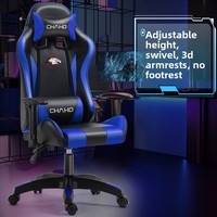 Chaise de jeu ergonomique de style racing en métal rose à dossier haut avec fonction de massage pour les joueurs et les utilisateurs d'ordinateur