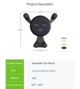 Gravitative High Quality Car Mount Universal Mobile Phone Holder Stand Clip Air Vent Mount Car Holder - Product Image 3