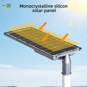Solar LED Street Light 50W 8000LM IP65 Waterproof Aluminum Alloy Body 5000K Daylight Monocrystalline Solar Panel - Product Image 3