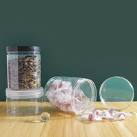 Vente en gros d'usine, marque Futen, Guangdong, pot en PET transparent de qualité alimentaire de 500 ml/16 oz, rond, hermétique, avec couvercle à vis, pour l'emballage de bonbons et de collations