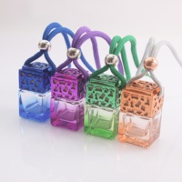 Diffuseur de parfum pour voiture 6 ml, flacons noirs, bouteille en verre carrée colorée, diffuseur d'arôme suspendu pour voiture, désodorisant