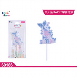 Vela de palo de sirena hecha a mano para fiestas de feliz cumpleaños decoraciones de cera sin humo para Pascua Año Nuevo para bares caja de uso doméstico - Product Image 1