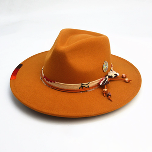 Chapeau rétro vintage noir Fedora rigide à larges bords hommes femmes chapeau 100% chapeau en feutre de laine, chapeaux <span class=keywords><strong>Borsalino</strong></span> faits à la main brûlés en détresse - Product Image 5