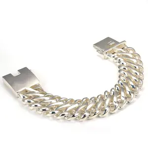 Grote Stijl Mannen Armband Bali Gevlochten Veilig Slot Zwaar Zilver Armband 925 Sterling Zilver Massief Zilveren Sieraden Christelijke Punk Link