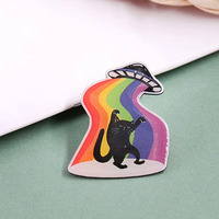 Le nouveau badge épingles en métal chaud en gros personnalisé divers animaux dessin animé animal chat mignon sac décoration époxy épinglette arc-en-ciel