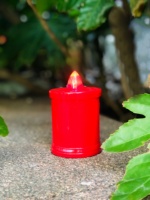 Vente en gros Mini lampe de tombe à LED pour cimetière Funeralt Memorial Church Holders Outdoor Pillar Pattern Plastic Material